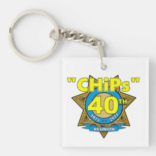 Porte - clé d'anniversaire de puces quarantième