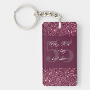Porte - clé d'anniversaire glamour personnalisé 55