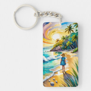 Porte - clé d'aquarelle de l'île Tybee