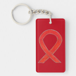 Porte - clé d'art personnalisé Red Awareness