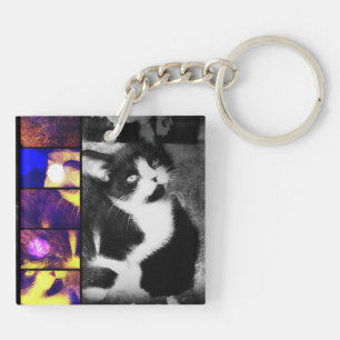 Porte - clé d'art photo Tuxedo Kitten