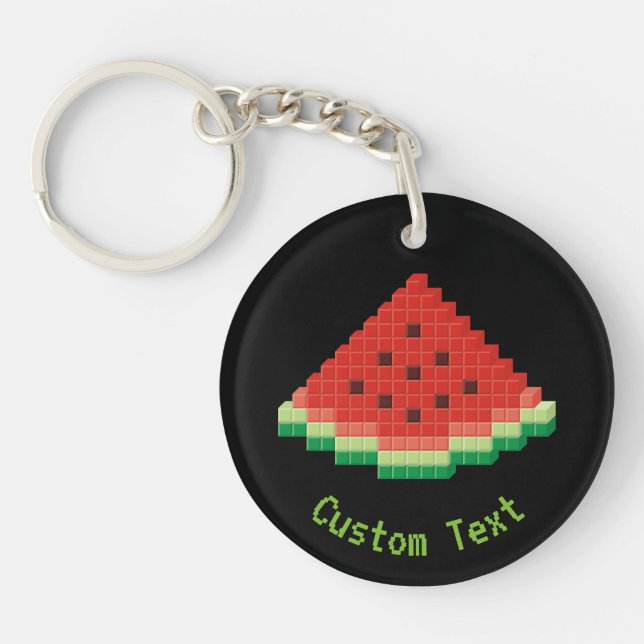 Porte - clé d'art Pixel de pastèque (Devant)