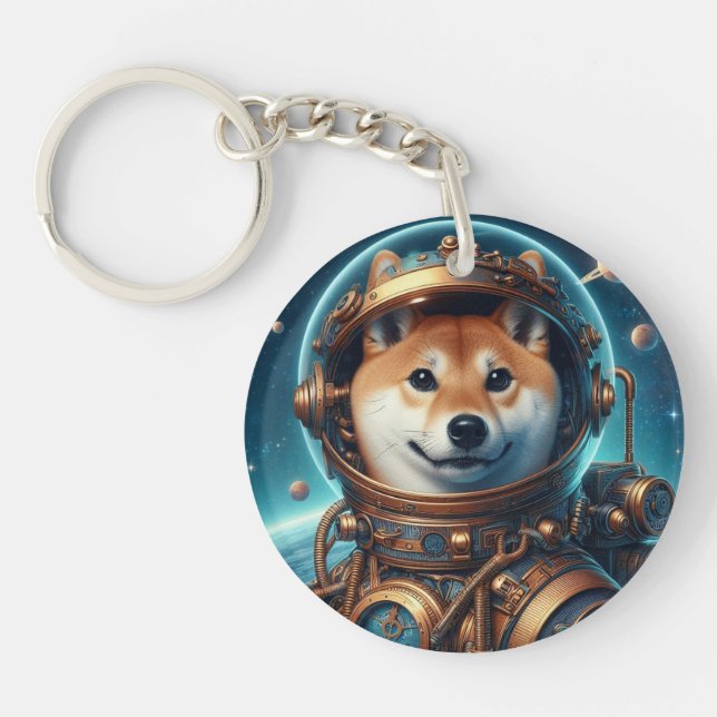 Porte - clé d'astronaute Shiba Inu (Devant)
