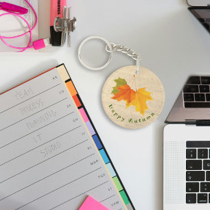 Porte - clé d'automne Feuille coloré