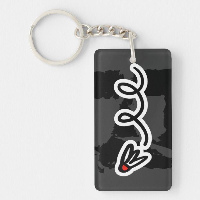 Porte - clé de Badminton avec tirage de navette (Devant)