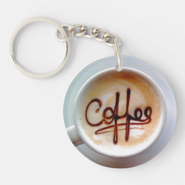 Porte - clé de café Latte et soucoupe (Devant)