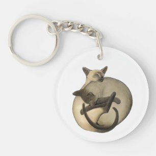 Porte - clé de chats siamois de sommeil de Yin