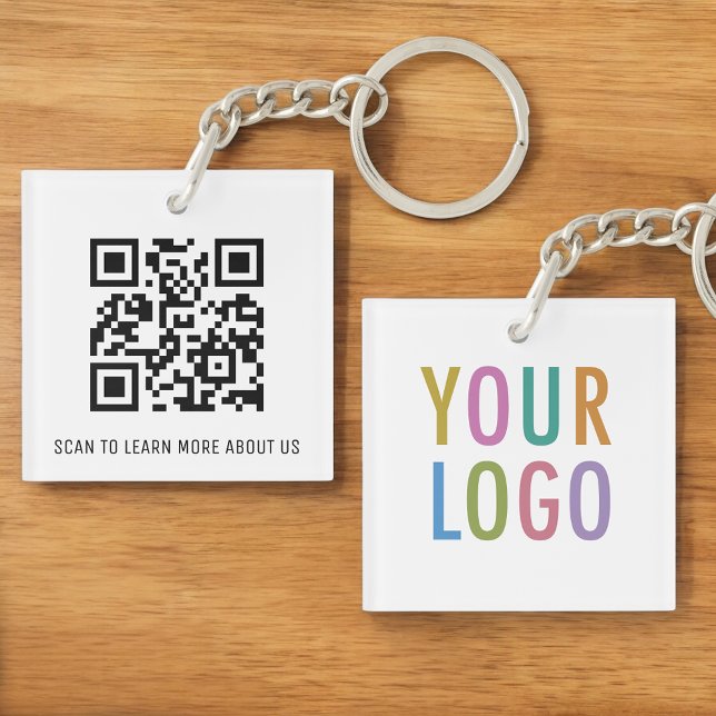 Porte - clé de code QR acrylique pour Carré de log (MISOOK Square Acrylic QR Code Keychain with Logo)