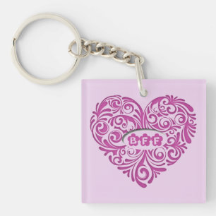 Porte - clé de coeur Pink Personnalisé