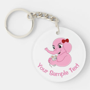 Porte - clé de dessin animé mignon de fille d'élép
