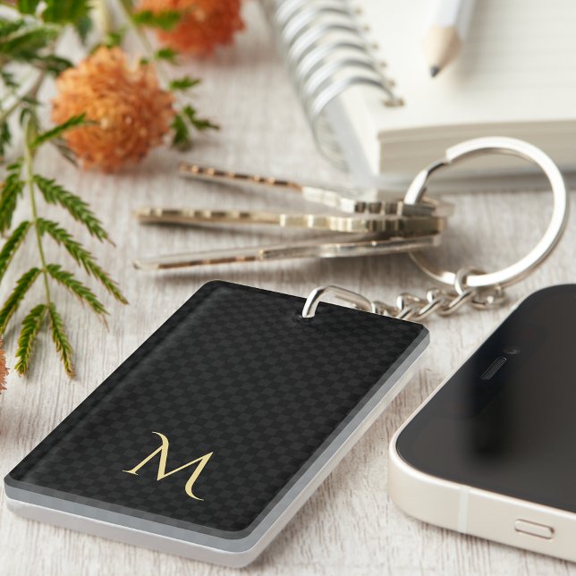 Porte - clé de Fête des pères Monogram personnalis (Personalized Monogram Fathers Day Keychain for Dad)