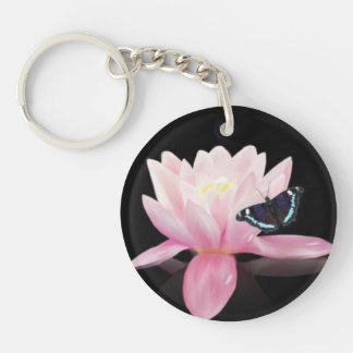 Porte - clé de fleur et de papillon de Lotus