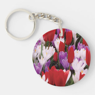 Porte - clé de fleurs de tulipes colorées