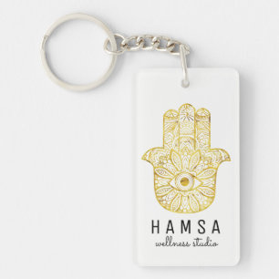 Porte - clé de Hamsa d'or