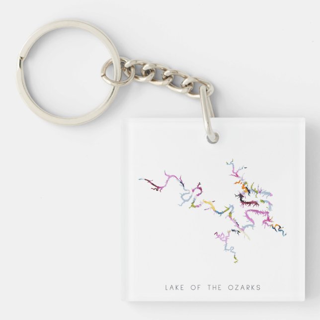 Porte - clé de la carte Silhouette du lac Ozarks (Devant)