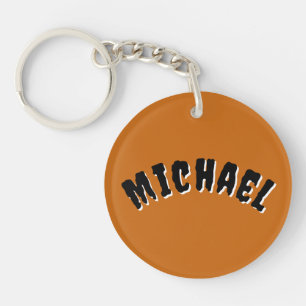 Porte - clé de nom éffrayant (orange foncé et noir