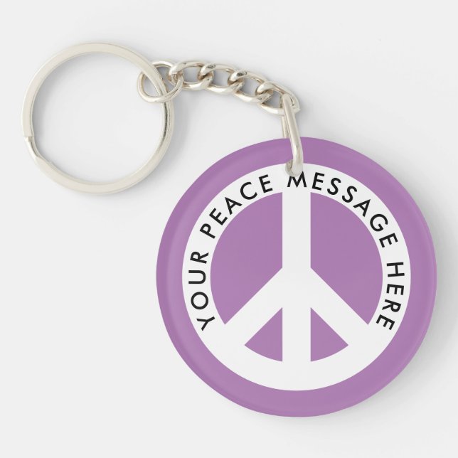 Porte - clé de paix couleur personnalisé avec text (Devant)