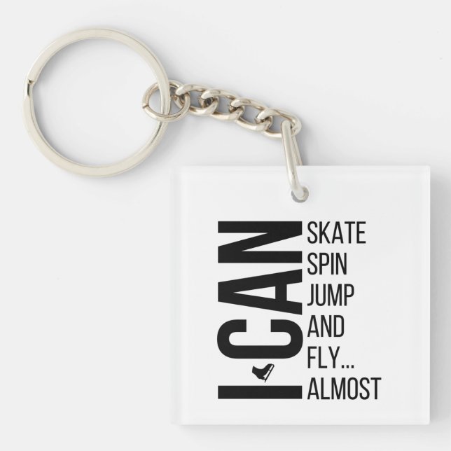 porte - clé de patinage artistique - Je peux patin (Devant)