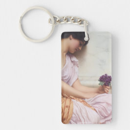 porte - clé de peinture à fleurs violettes