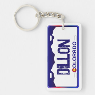 Porte - clé de plaque d'immatriculation bleu Dillo