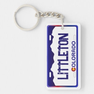 Porte - clé de plaque d'immatriculation bleu Littl