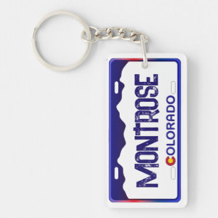Porte - clé de plaque d'immatriculation bleu Montr