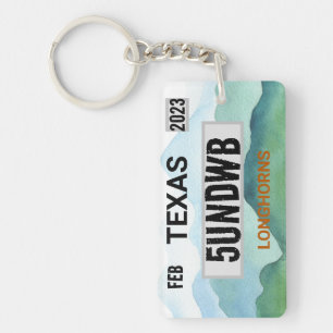 Porte - clé de plaque d'immatriculation Longhorns