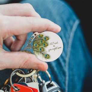 Porte - clé de plume Peacock personnalisé