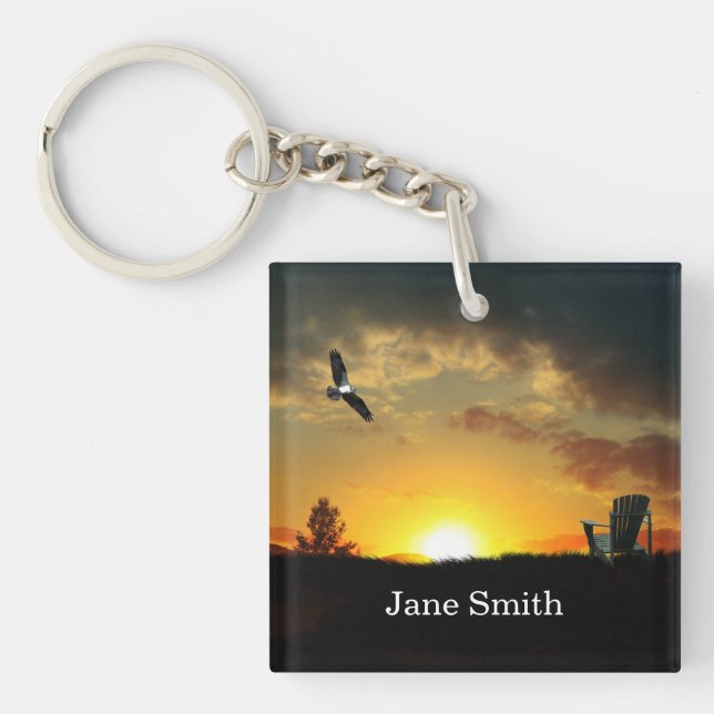 Porte - clé de prairie pâturée du coucher de solei (Devant)