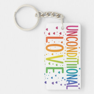 Porte - clé de rectangle d'amour inconditionnel