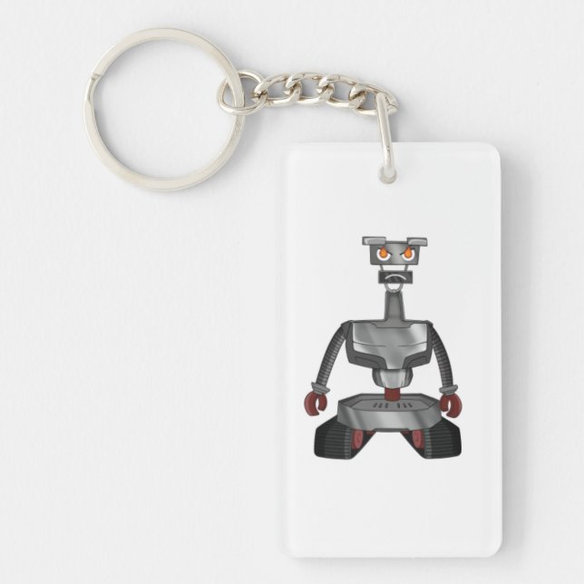 porte - clé de robot caricature en colère (Devant)