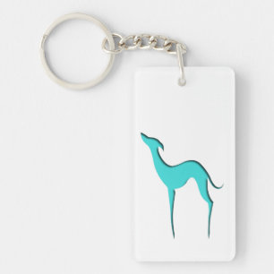 Porte - clé de silhouette turquoise de Greyhound/