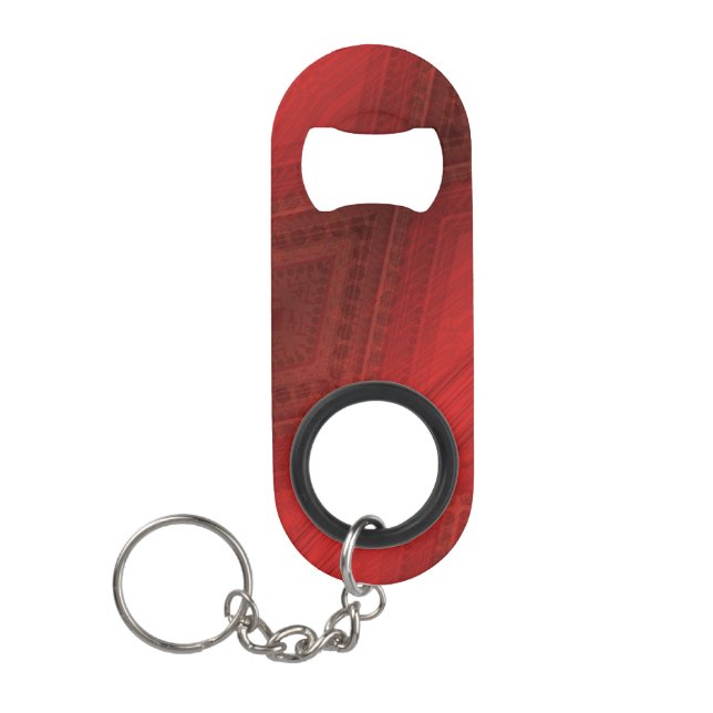 Porte-clé Décapsuleur Acceptation | Motif de Boho Eclectique Rouge (Devant)