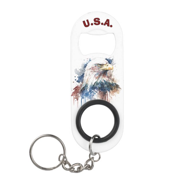 Porte-clé Décapsuleur Aigle patriotique (Devant)