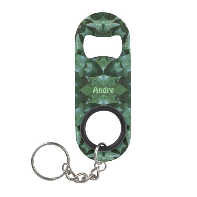 Porte-clé Décapsuleur ANDRE ~ Green Ivy Leaf Design ~ Original ~ (Devant)