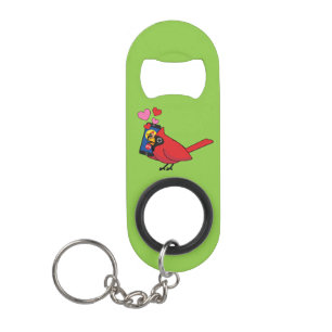 Porte-clé Décapsuleur Appels d'accouplement Cardinal Bird Love