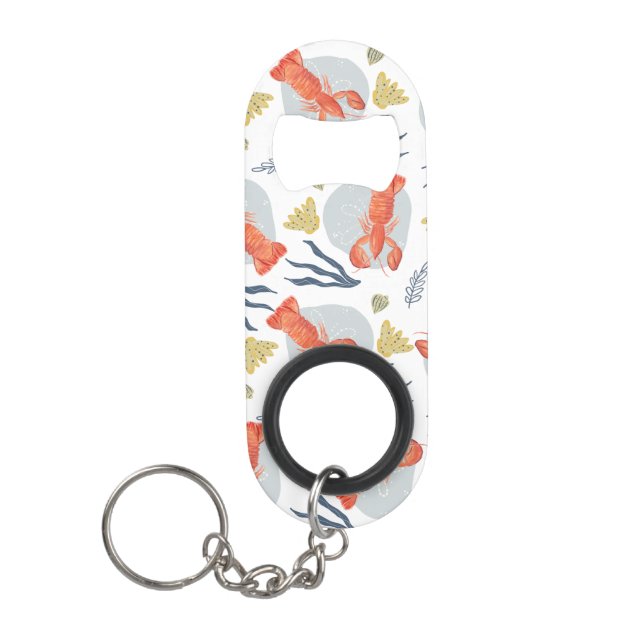 Porte-clé Décapsuleur Aquarelle Homard Crustacean Beach Dollars (Devant)