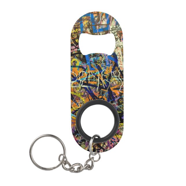 Porte-clé Décapsuleur Arrière - plan de graffiti (Devant)