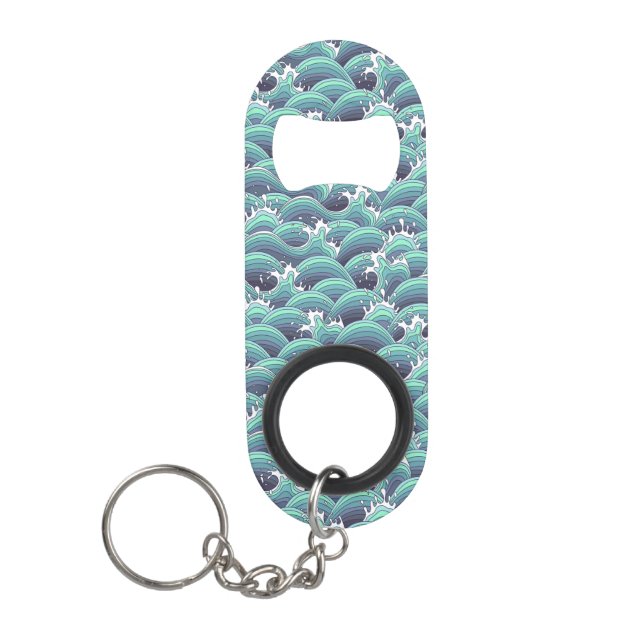 Porte-clé Décapsuleur Arrière - plan décoratif de vague de mer (Devant)