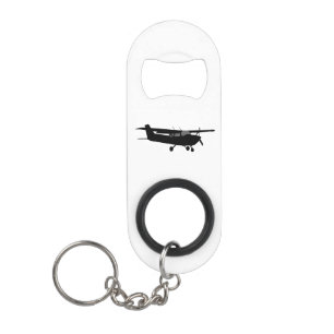 Porte-clé Décapsuleur Avion classique Cessna noir Silhouette volante