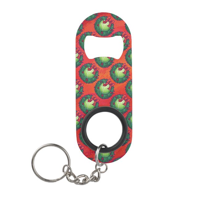 Porte-clé Décapsuleur Bal de tennis en couronne rouge (Devant)