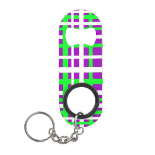 Porte-clé Décapsuleur Bandes d'entrelacement noir vert pourpre