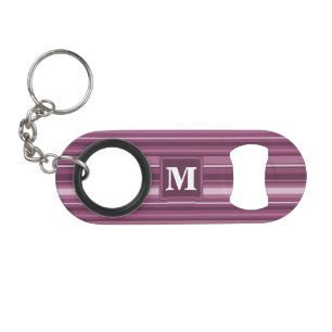 Porte-clé Décapsuleur Bandes mauve monogrammes