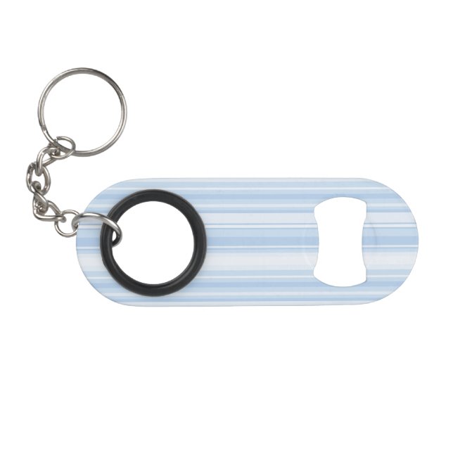 Porte-clé Décapsuleur Bébé rayures bleues (Devant (Horizontal))