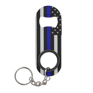 Porte-clé Décapsuleur Blue Line mince marquent le mini ouvreur de