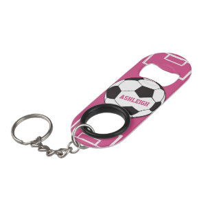 Porte-clé Décapsuleur Boule de soccer personnalisée et rose de champ