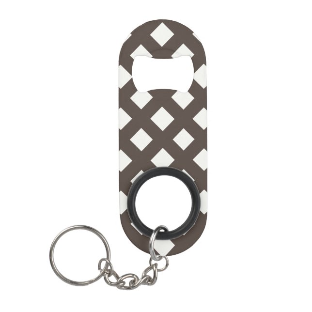 Porte-clé Décapsuleur Brown et crème En vichy Motif (Devant)