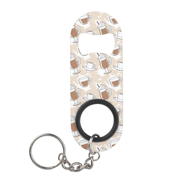 Porte-clé Décapsuleur Café, motif doux (Devant)