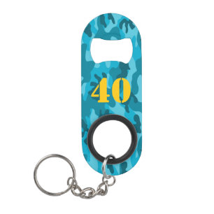 Porte-clé Décapsuleur Camo Anniversaire Âge Aventure Barware Bleu Or Amu