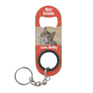 Porte-clé Décapsuleur Christmas Love Cat Dad Pet Photo